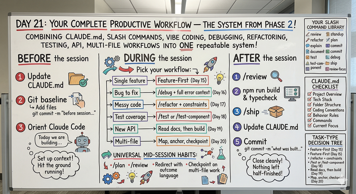 Day 21: Your Complete Productive Workflow — Everything From Phase 2 in One System