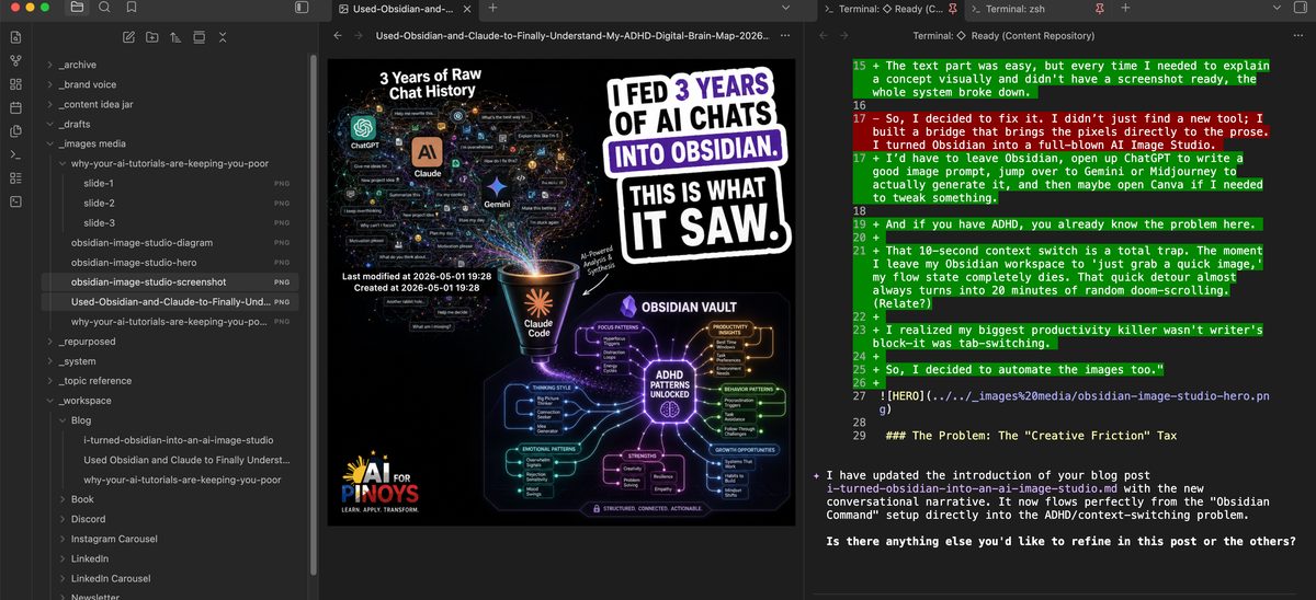 I Turned Obsidian Into an AI Image Studio